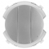 Переключатель трехклавишный TDM Байкал 16А 250В проходной платина