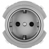 Розетка TDM Байкал 2П+З 16А 250В шторки платина