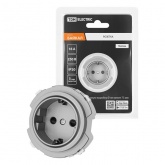 Розетка TDM Байкал 2П+З 16А 250В шторки платина