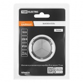 Кнопочный переключатель трехклавишный TDM Байкал 16А 250В платина