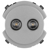 Розетка двойная TDM Байкал TV проходная платина