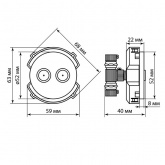 Розетка двойная TDM Байкал TV проходная платина