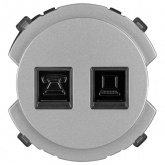 Розетка двойная TDM Байкал RJ11+ RJ45 платина