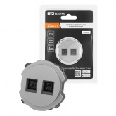 Розетка двойная TDM Байкал RJ11+ RJ45 платина