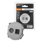 Розетка двойная TDM Байкал RJ11+TV розетка оконечная платина