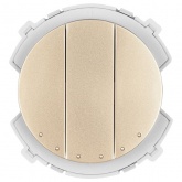 Выключатель трехклавишный TDM Байкал 16А 250В шампань