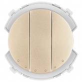 Переключатель трехклавишный TDM Байкал 16А 250В проходной шампань