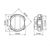 Переключатель трехклавишный TDM Байкал 16А 250В проходной шампань