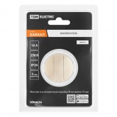 Переключатель трехклавишный TDM Байкал 16А 250В проходной шампань