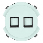 Розетка телефонная двойная TDM Байкал RJ11 фисташковый