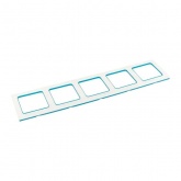 Рамка 5-местная EKF Стокгольм белый с линией цвета синий