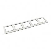 Рамка 5-местная EKF Стокгольм белый с линией цвета черный