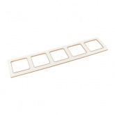 Рамка 5-местная EKF Стокгольм белый с линией цвета шампань