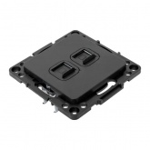 Механизм двойной компьютерной розетки EKF RJ45 кат.5 Стокгольм черный