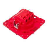 Механизм розетки EKF 2P+E 16А с защитными шторками Стокгольм красный