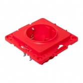 Механизм розетки EKF 2P+E 16А с защитными шторками Стокгольм красный