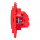 Механизм розетки EKF 2P+E 16А с защитными шторками Стокгольм красный