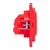 Механизм розетки EKF 2P+E 16А с защитными шторками Стокгольм красный