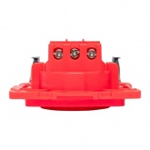 Механизм розетки EKF 2P+E 16А с защитными шторками Стокгольм красный