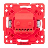 Механизм розетки EKF 2P+E 16А с защитными шторками Стокгольм красный
