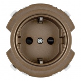 Розетка TDM Байкал 2П+З 16А 250В шторки бронза