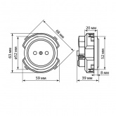 Розетка TDM Байкал 2П 16А 250В шторки бронза