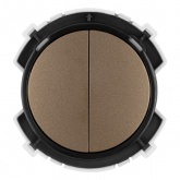 Кнопочный выключатель двухклавишный TDM Байкал 16А 250В бронза