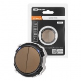 Кнопочный переключатель двухклавишный TDM Байкал 16А 250В бронза