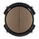 Кнопочный переключатель двухклавишный TDM Байкал 16А 250В бронза