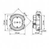 Розетка TDM Байкал 2П+З 16А 250В шторки шампань