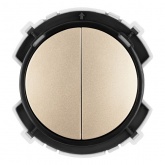 Кнопочный переключатель двухклавишный TDM Байкал 16А 250В шампань