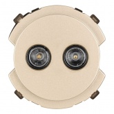 Розетка двойная TDM Байкал TV проходная шампань