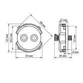 Розетка TDM Байкал TV/SAT проходная шампань