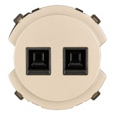 Розетка компьютерная двойная TDM Байкал RJ45 шампань