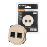 Розетка компьютерная двойная TDM Байкал RJ45 шампань