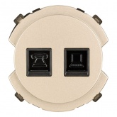 Розетка двойная TDM Байкал RJ11+ RJ45 шампань