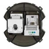 Розетка двойная TDM Байкал RJ11+ RJ45 шампань