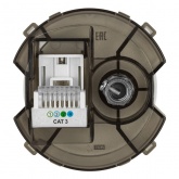 Розетка двойная TDM Байкал RJ11+TV розетка оконечная шампань
