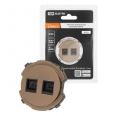 Розетка телефонная двойная TDM Байкал RJ11 бронза