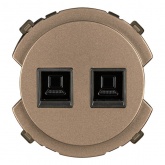 Розетка компьютерная двойная TDM Байкал RJ45 бронза