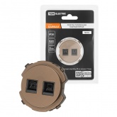 Розетка двойная TDM Байкал RJ11+ RJ45 бронза