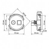 Розетка двойная TDM Байкал RJ11+TV розетка оконечная бронза