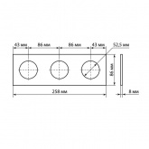 Рамка тройная TDM Байкал хрустально-белая стекло