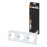 Рамка тройная TDM Байкал хрустально-белая стекло