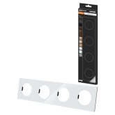 Рамка четверная TDM Байкал хрустально-белая стекло