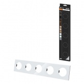 Рамка пятипостовая TDM Байкал хрустально-белая стекло