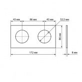 Рамка двойная TDM Байкал агат стекло