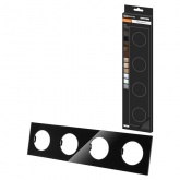 Рамка четверная TDM Байкал агат стекло