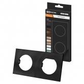 Рамка двойная TDM Байкал агат алюминий текстурированный