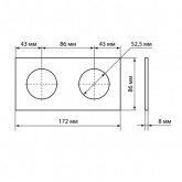 Рамка двойная TDM Байкал агат алюминий текстурированный